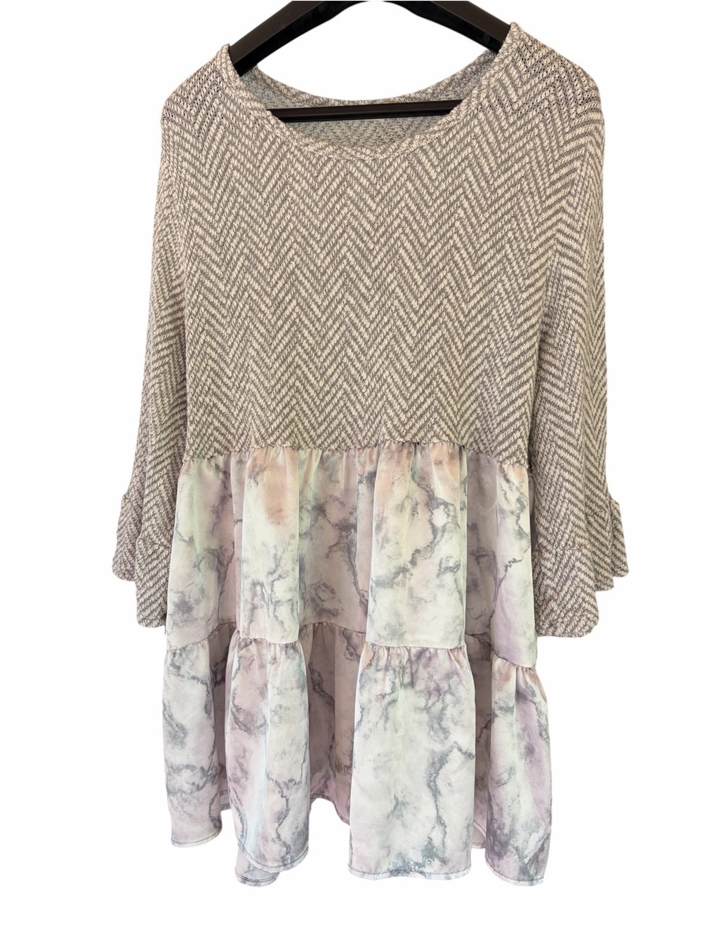 Oddi | White and Gray Marble Blouse